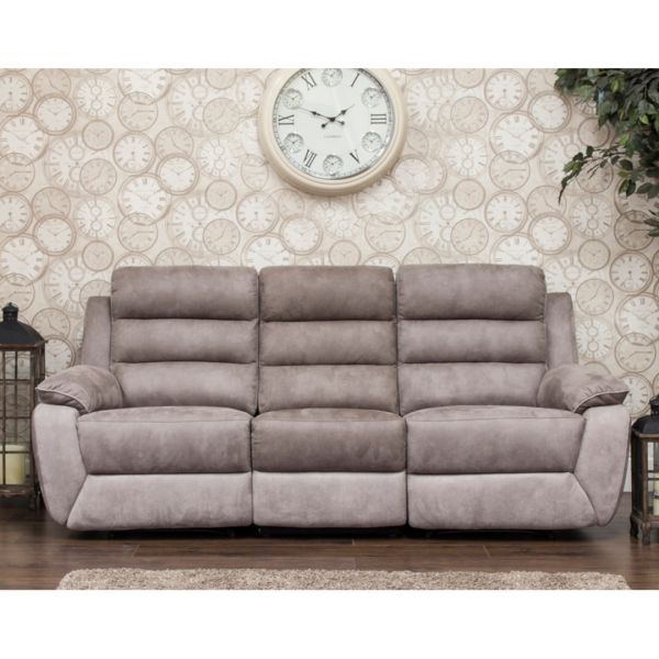 Urban Electric Reclining Sofa Range in Brown/ Grey by Sofahouse