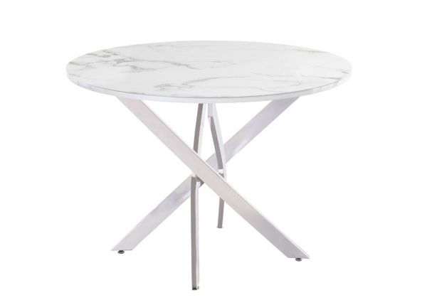 Warren 1.07m White Marble Round Dining Table 