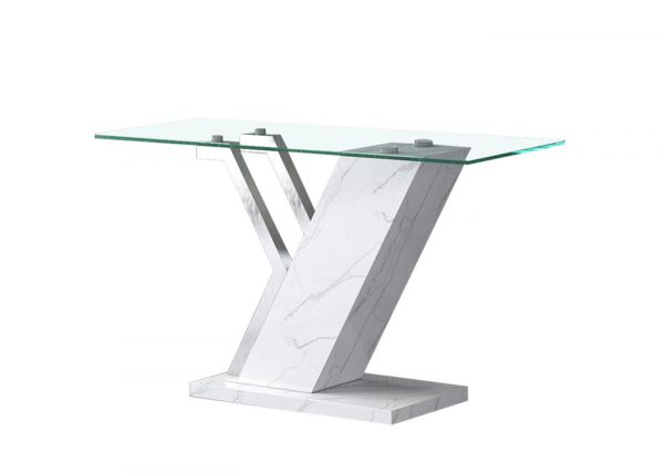 Lusso White Marble-Effect Console Table by CIMC