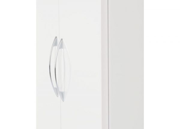 Nevada White Gloss 2-Door 1-Drawer Wardrobe by Wholesale Beds & Furniture