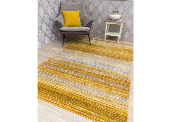 Mystique Yellow Linea Stripes Rug Range by Home Trends